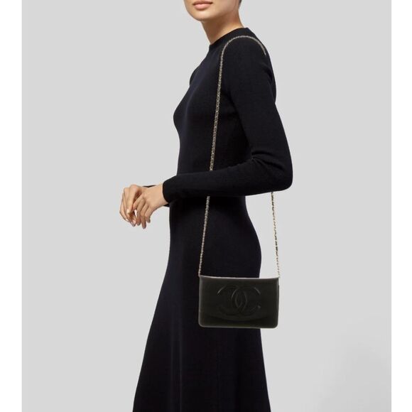 ✨Vintage Chanel Timeless Wallet On Chain: 1998 Karl Lagerfeld WOC✨ - Picture 4 of 9